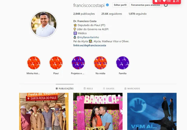 Instagram de Francisco Costa é recuperado menos 24h após ter sido rackeado