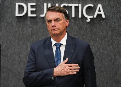 Jair Bolsonaro, participa da solenidade de posse do ministro Luis Filipe Salomão