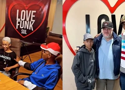Mario MC e Menor ADR assinando contrato com a produtora Love Funk