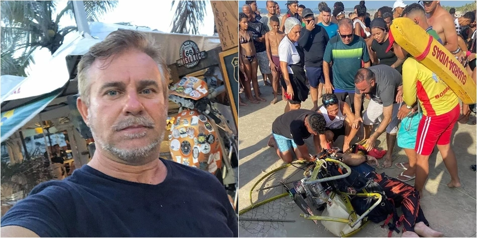 Piloto de paramotor caiu durante voo na praia do Calhau, em São Luís