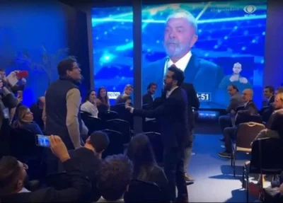 Ricardo Salles e Janones batem-boca nos bastidores do debate na Band