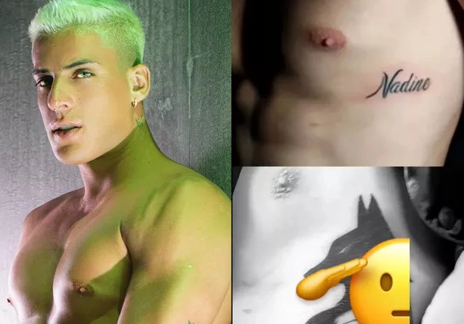 Tiago Ramos cobre tatuagem com nome de Nadine Gonçalves