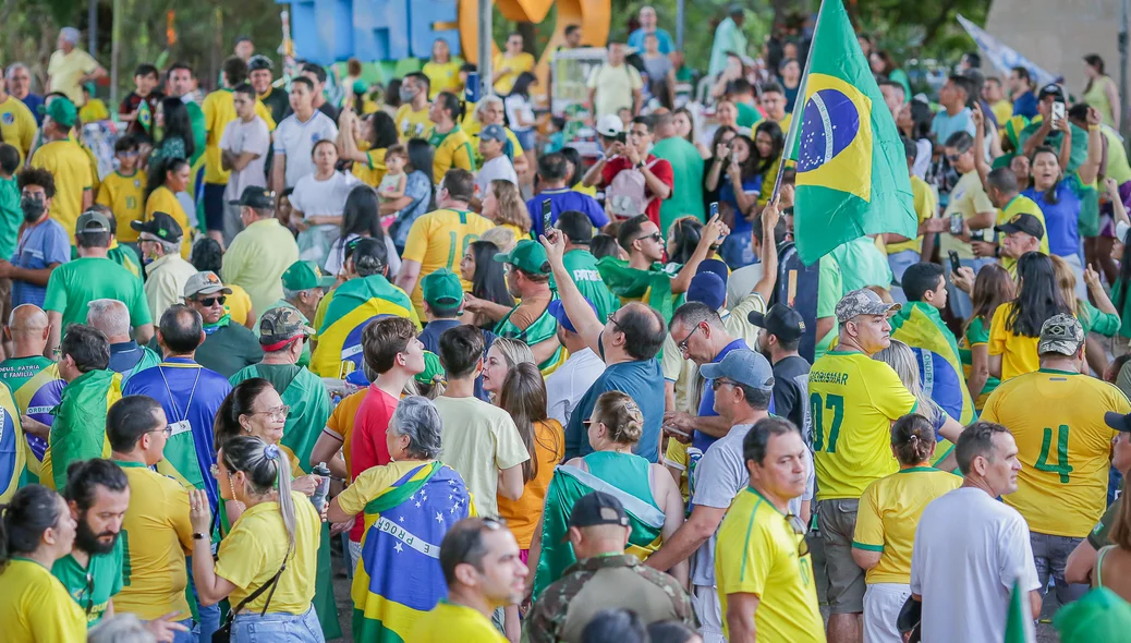 Apoiadores de Bolsonaro na Ponte Estaiada
