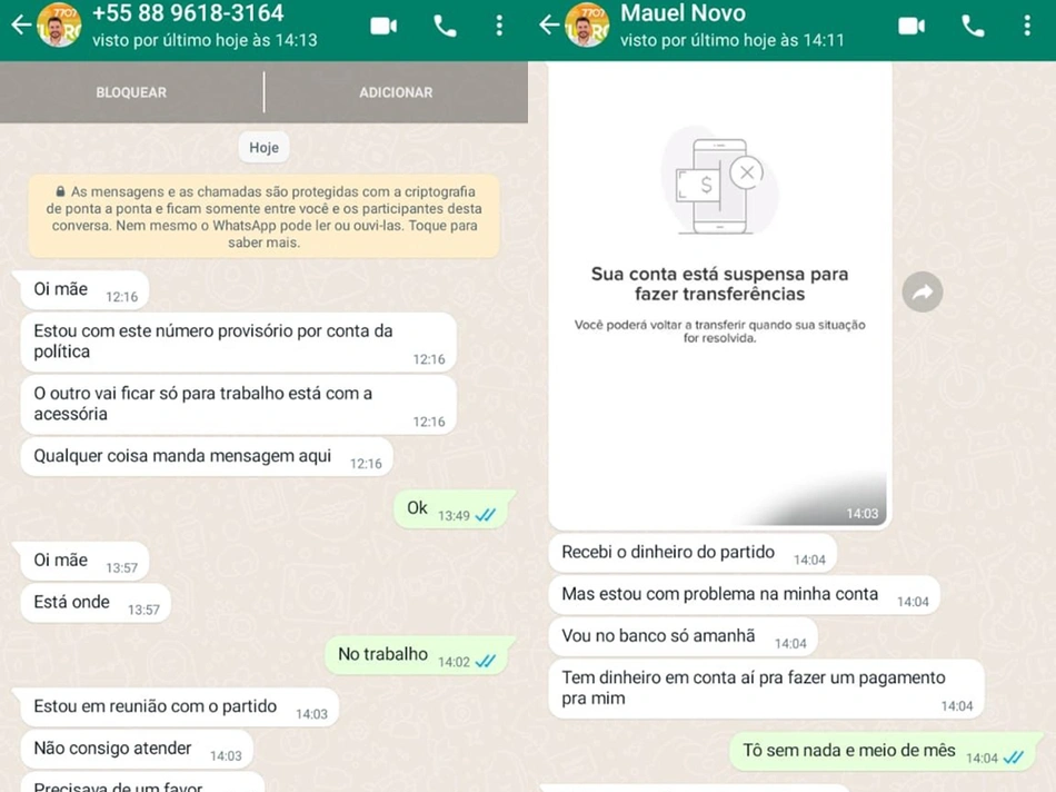 Bandidos usando nome de candidato a deputado federal para aplicar golpes