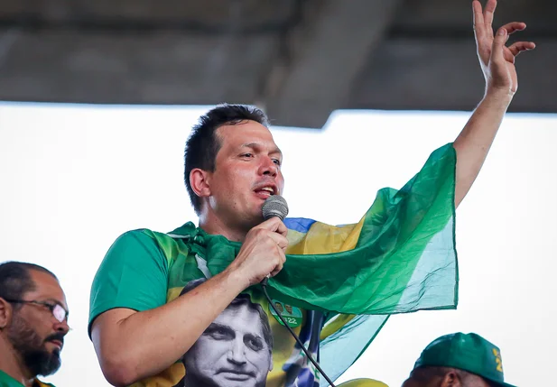 Coronel Diego Melo no ato de apoio a Bolsonaro