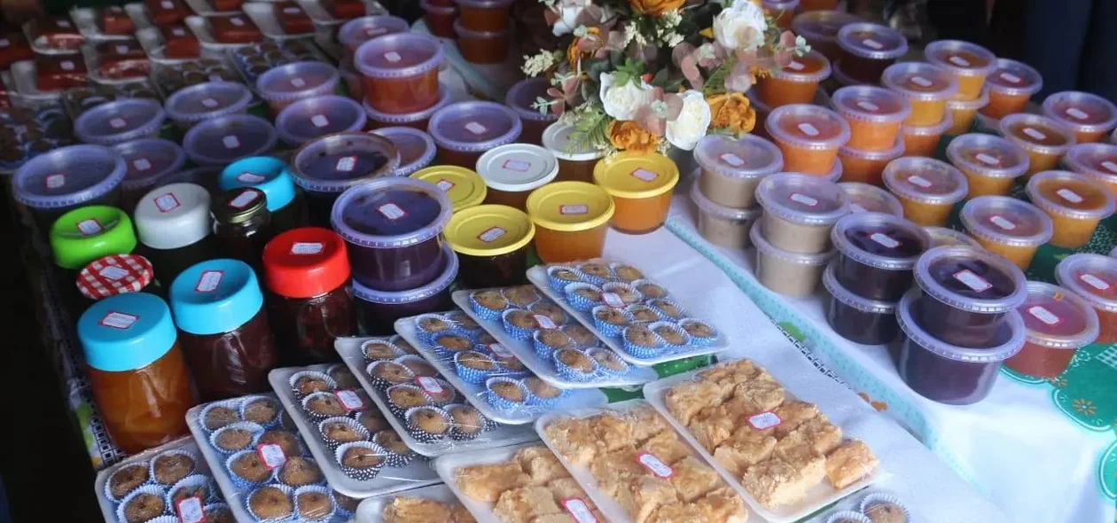 Doces e geleias produzidos durante o curso
