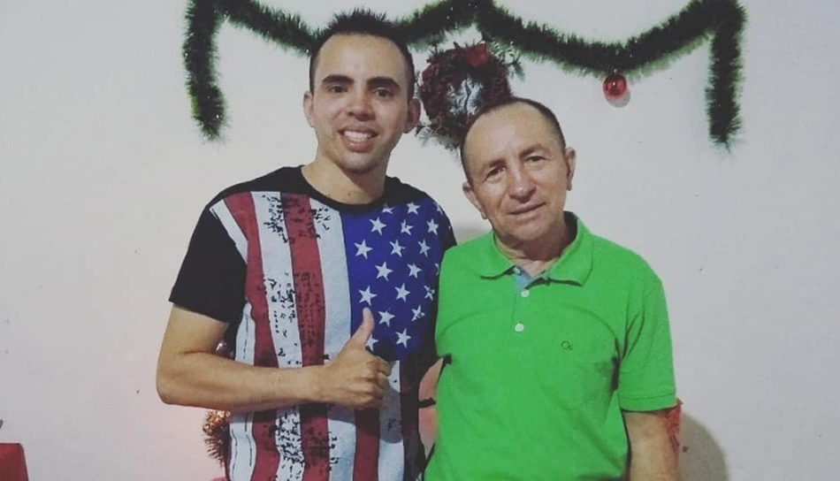 Domingos e Virgílio Cardoso, pai e filho que foram encontrados mortos na Barragem Mesa de Pedra em Valença