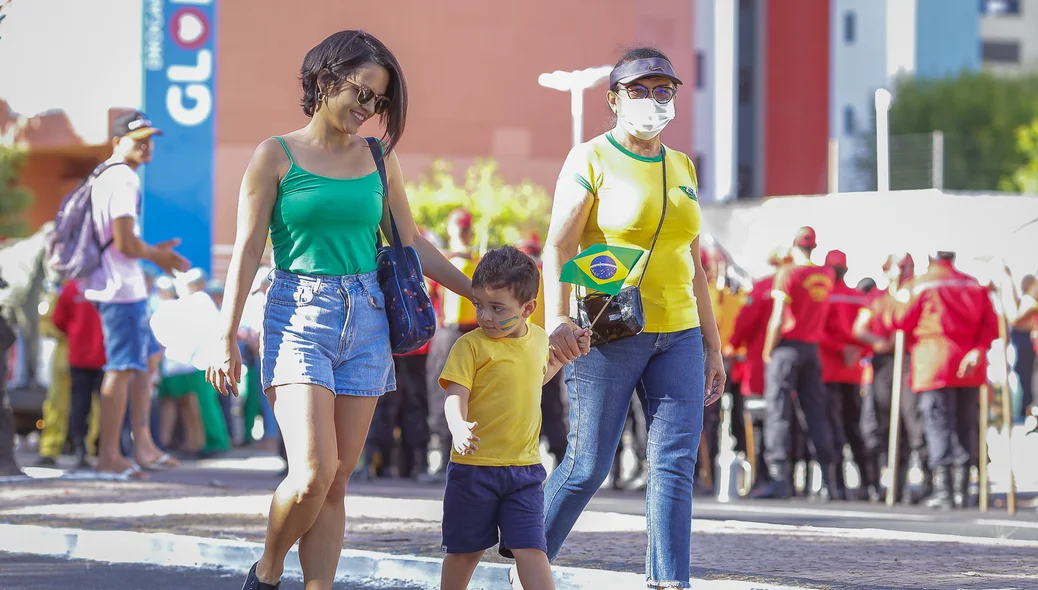 Família estve presente no desfile