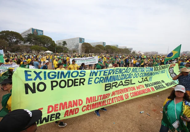 Apoiadores do presidente Jair Bolsonaro (PL) participam das celebrações do 7 de Setembro
