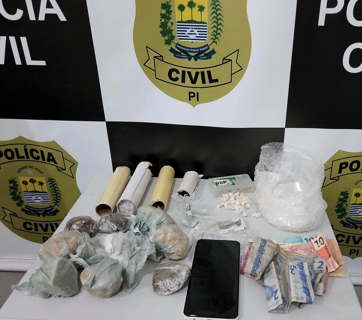 Material apreendido em diligências da Polícia Civil