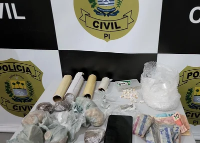 Material apreendido em diligências da Polícia Civil