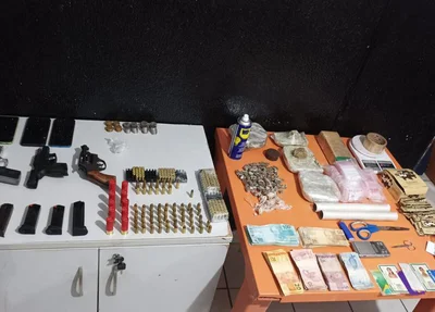Material apreendido na ação policial