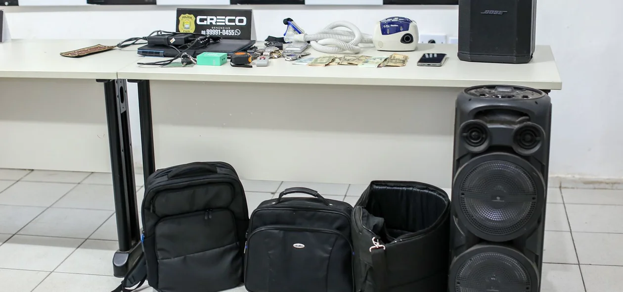 Material apreendido pelo GRECO durante as diligências