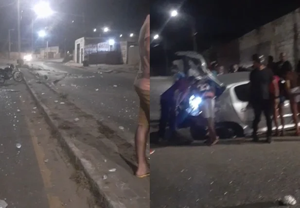 Motorista perde controle do veículo derruba poste no Vale Quem Tem