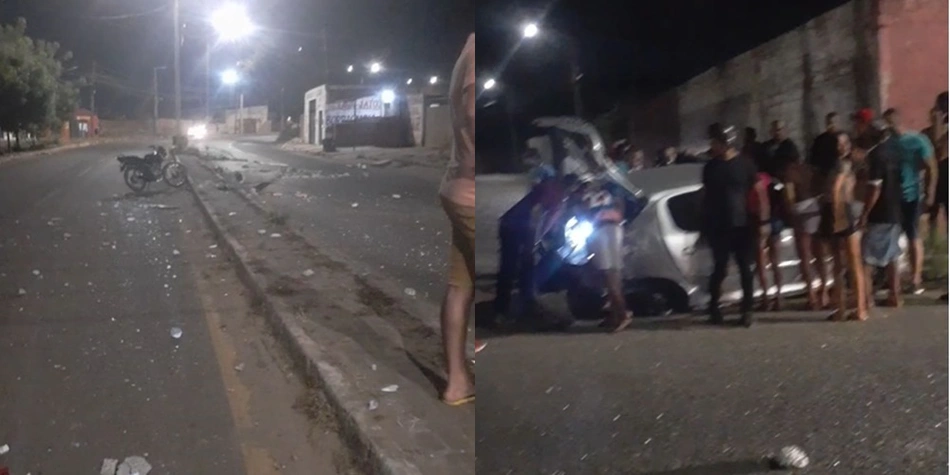 Motorista perde controle do veículo derruba poste no Vale Quem Tem