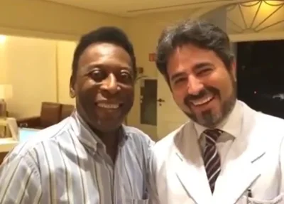 Pelé ao lado de Francisco Sampaio Júnior