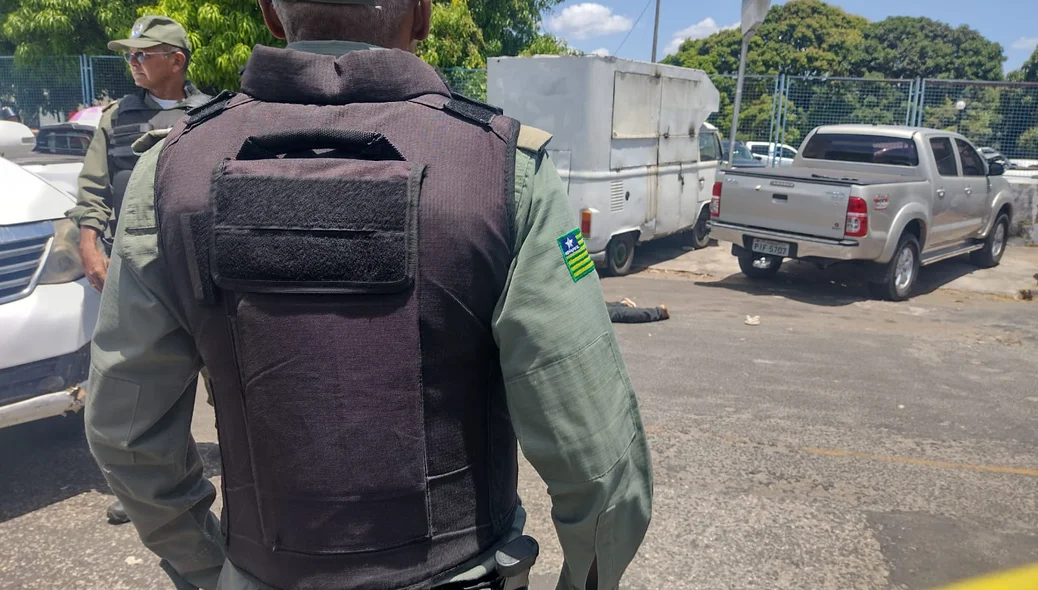 Polícia Militar no local da ocorrência
