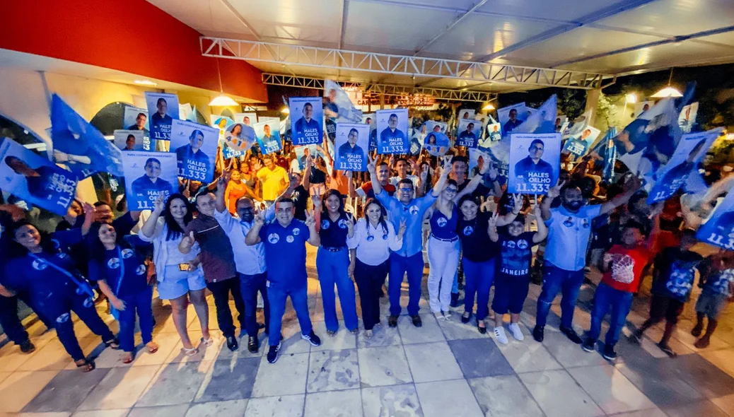 Reunião na zona sul de Teresina realizada pelos candidatos Dr. Talles e Camila Marques