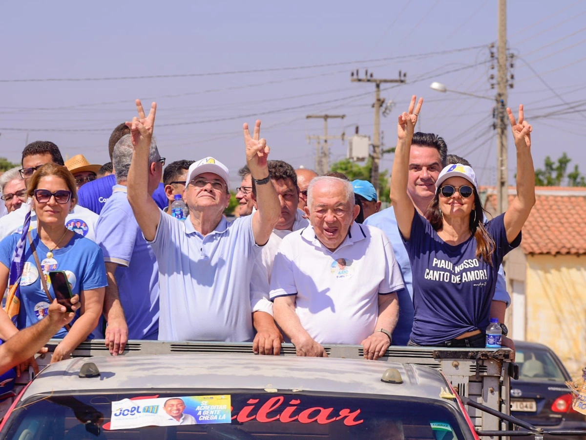 Sílvio Mendes ao lado de Ciro Nogueira e Iracema Portella