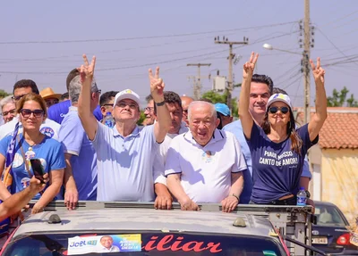 Sílvio Mendes ao lado de Ciro Nogueira e Iracema Portella