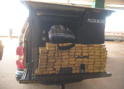 Tabletes de maconha apreendidos