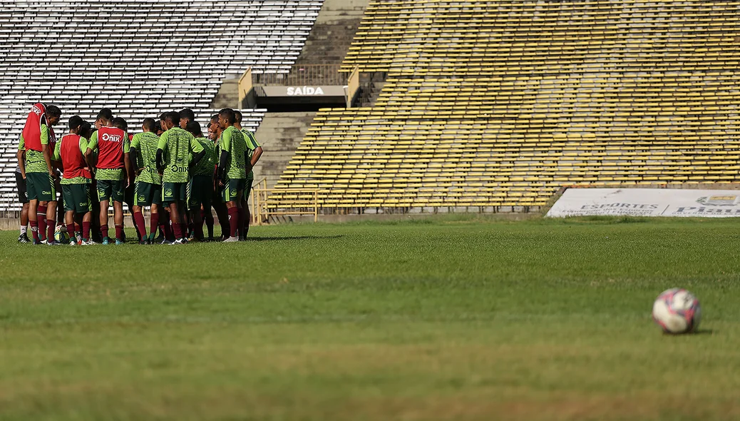 Time se preparando para a partida