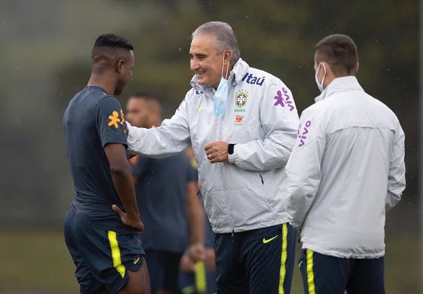 Tite e Vinicius Junior