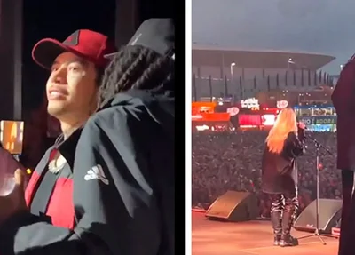 Whindersson assistindo ao show de Luísa Sonza