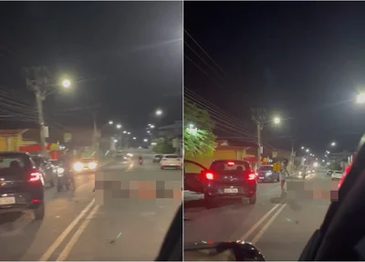 Acidente foi registrado em frente ao número 4910, na Avenida Duque de Caxias