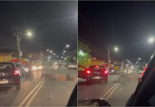 Acidente foi registrado em frente ao número 4910, na Avenida Duque de Caxias