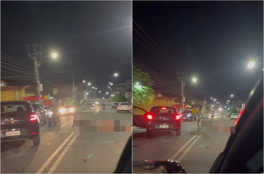 Acidente foi registrado em frente ao número 4910, na Avenida Duque de Caxias