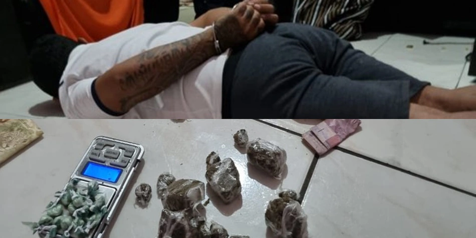 Acusado de tráfico de drogas e itens apreendidos