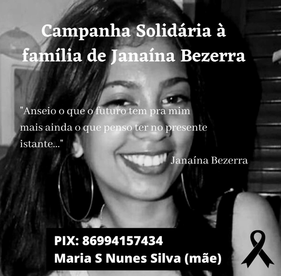 Campanha solidária em prol da família de Janaína Bezerra