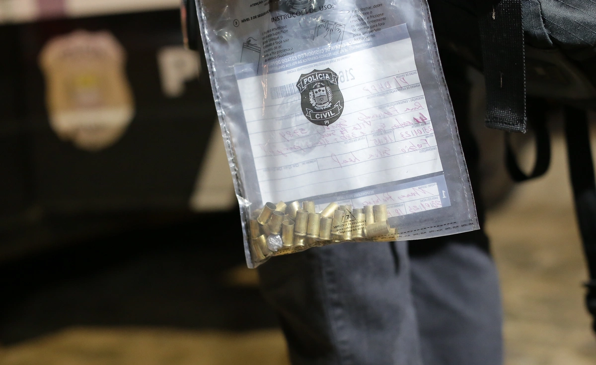Cápsulas de arma de fogo encontradas