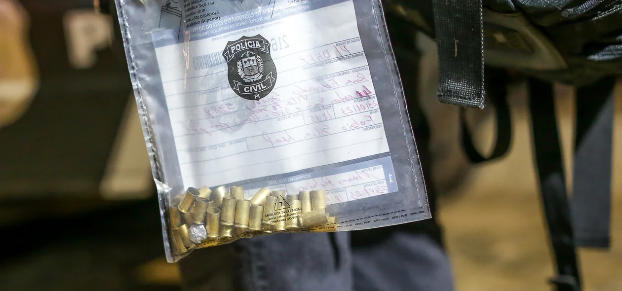 Cápsulas de arma de fogo encontradas