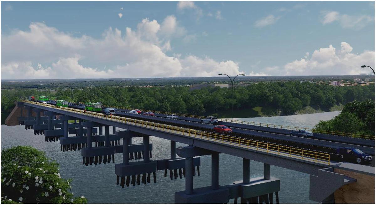 Construção de ponte sobre o rio Poti
