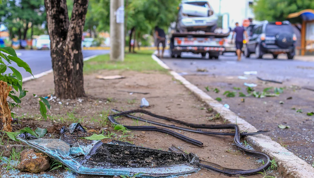 Destroços do veículo