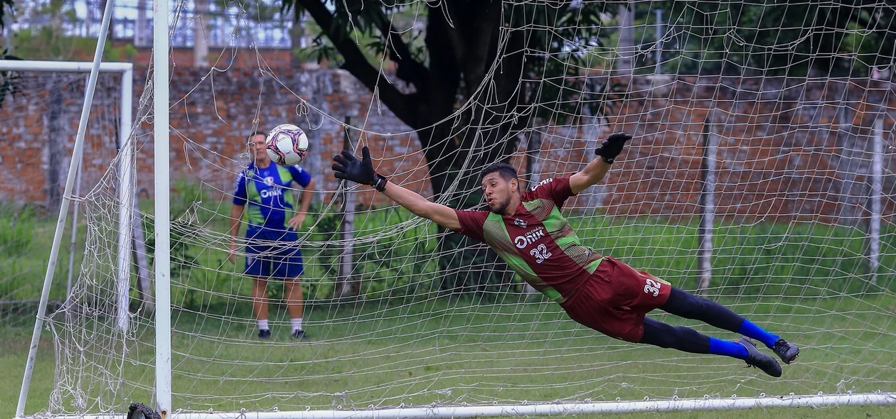 Goleiro tenta defesa