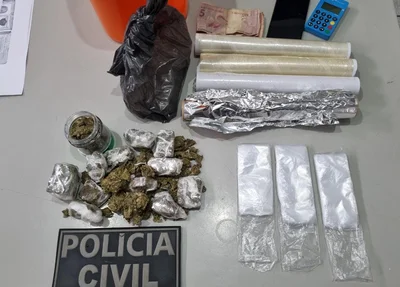 Itens apreendidos no Morro da Esperança em Teresina