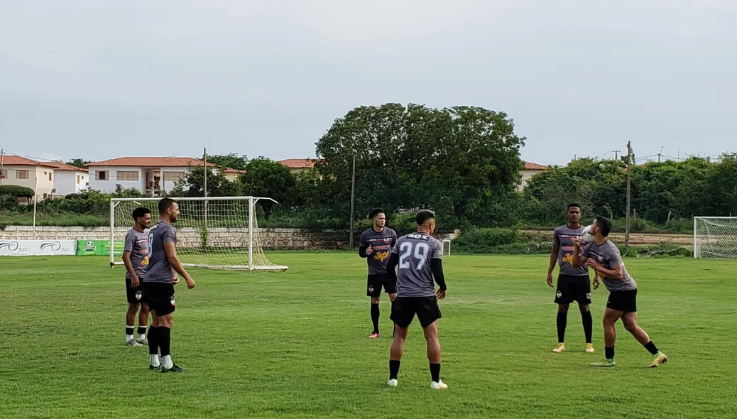 Jogadores do River antes do treino