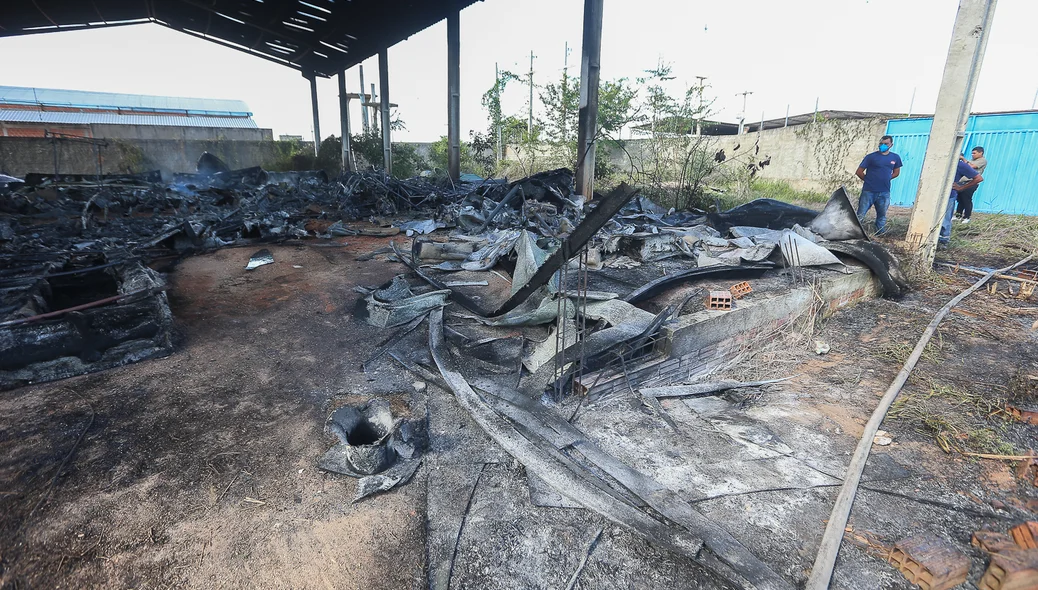 Local onde o incêndio atingiu e ficou destruído