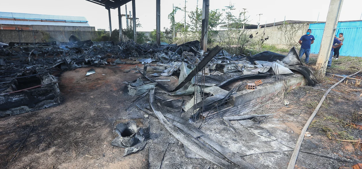 Local onde o incêndio atingiu e ficou destruído
