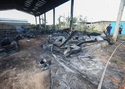 Local onde o incêndio atingiu e ficou destruído