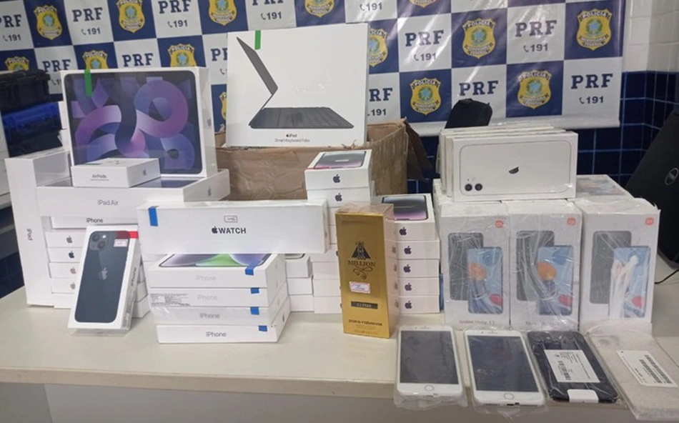 Materiais apreendidos pela PRF em Piripiri