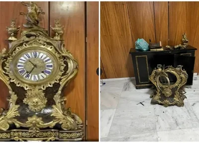 O relógio histórico foi destruído no dia 8 de janeiro