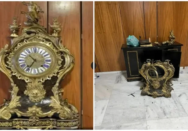 O relógio histórico foi destruído no dia 8 de janeiro