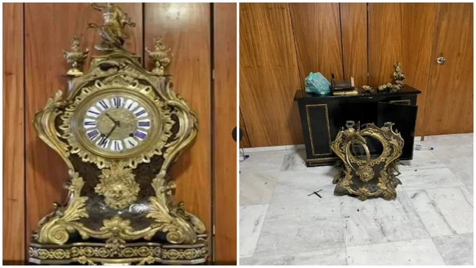 O relógio histórico foi destruído no dia 8 de janeiro