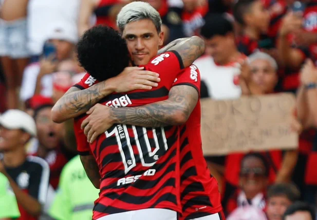 Pedro e Gabigol, do Flamengo
