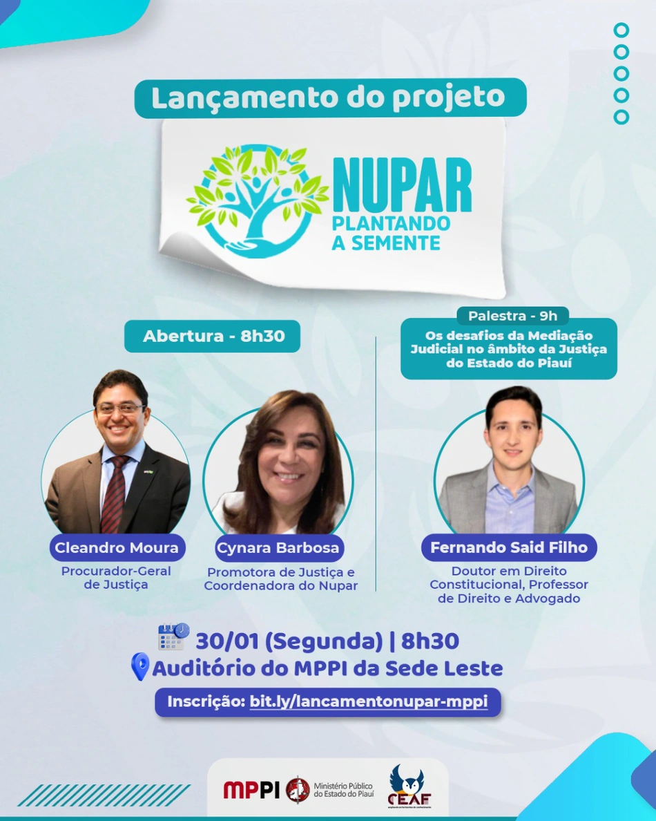 Projeto “Nupar Plantando a Semente” será lançado no próximo dia 30 de janeiro