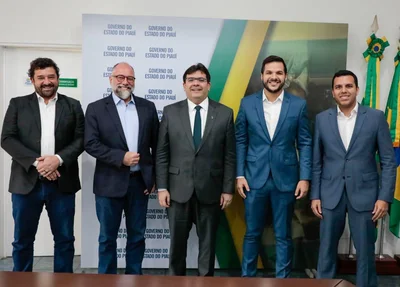 Rafael Fonteles com representantes da Fundação Lemann e Instituto Unibanco